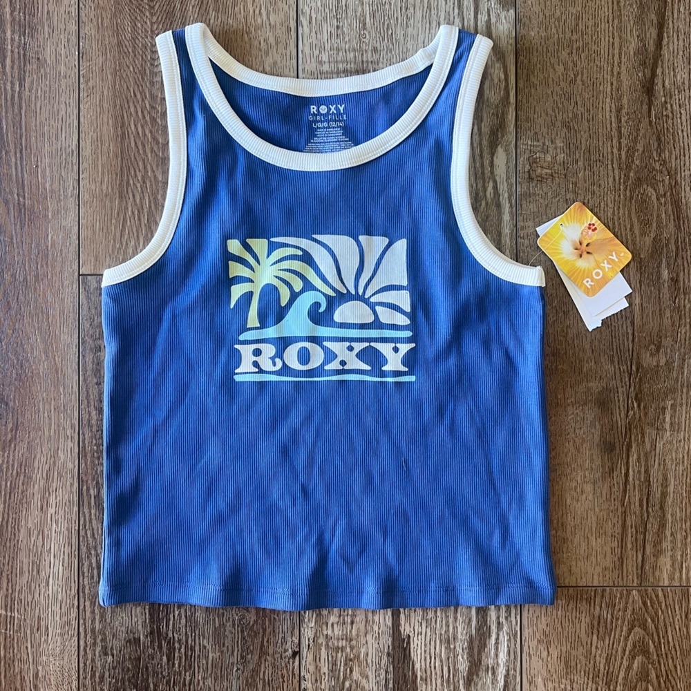 Roxy Blue and White Tank NWT